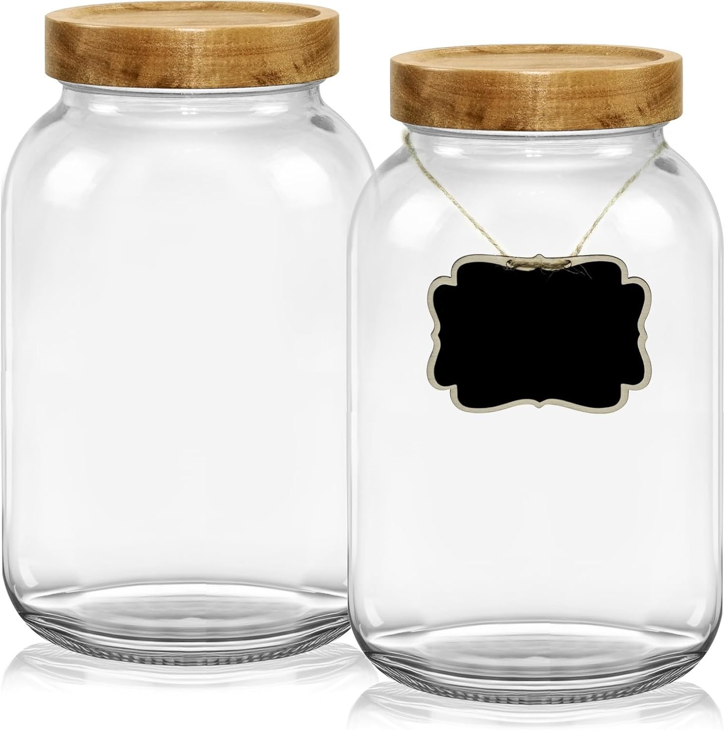 Eleganttime 128 Oz Jars Extra Wide Mouth 2 Pack, 1 Gallon Glass Large Jars
