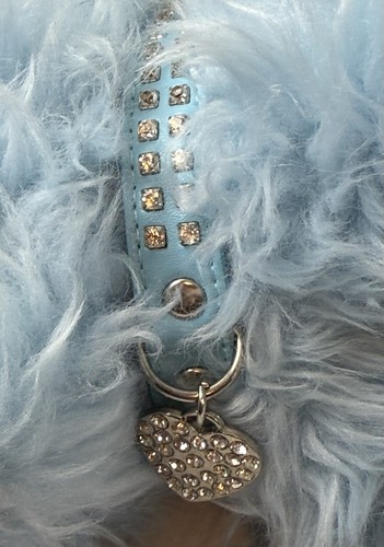 Build A Bear Blue Terrier Westie Shaggy 12” Dog Plush + Crystal Charm Collar! - Picture 8 of 8