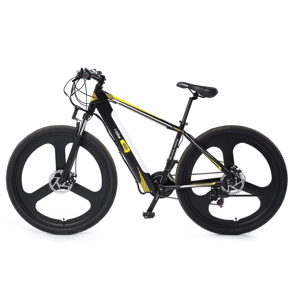 , Mountain Mud, Bicicletta Elettrica, Nero Bianco Giallo, Adulto, Unisex - Immagine 4 di 4