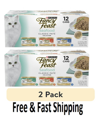 Seafood Classic Pate Collection Grain Free Wet Cat Food 3 oz Can (24 Cans Total)