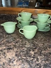 Fire King  Jadeite Jane Ray Cup & Sauce) w/ sugar (no lid) & creamer