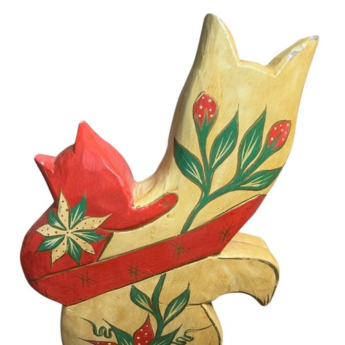 Hand Painted Wooden Cat Figurine Folk Art Mother Kitten Christmas Mexico Vintage - Picture 15 of 19