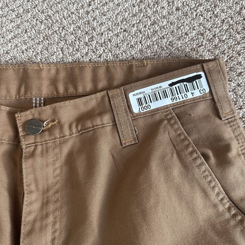 Pantalone Carhartt Uomo 32x34 383-51 Salopette Fit Abbigliamento da Lavoro Falegname Marrone Utility - Foto 2 di 9