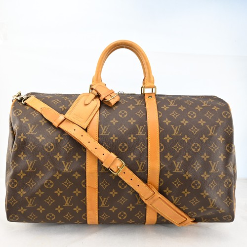 Auth LOUIS VUITTON Keepall Bandouliere 50 Monogram Canvas Duffel Bag P5077SY805
