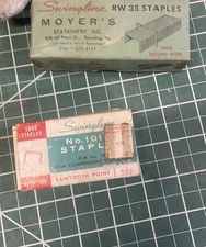 2 Vintage Swingline Staples Open Box 5/16” LEG No 101-5 Rw 35 Moyers Reading Pa