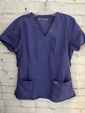 Gray's Anatomy Purple-ish Scrub Top 2 Pockets Poly/Rayon Women's M