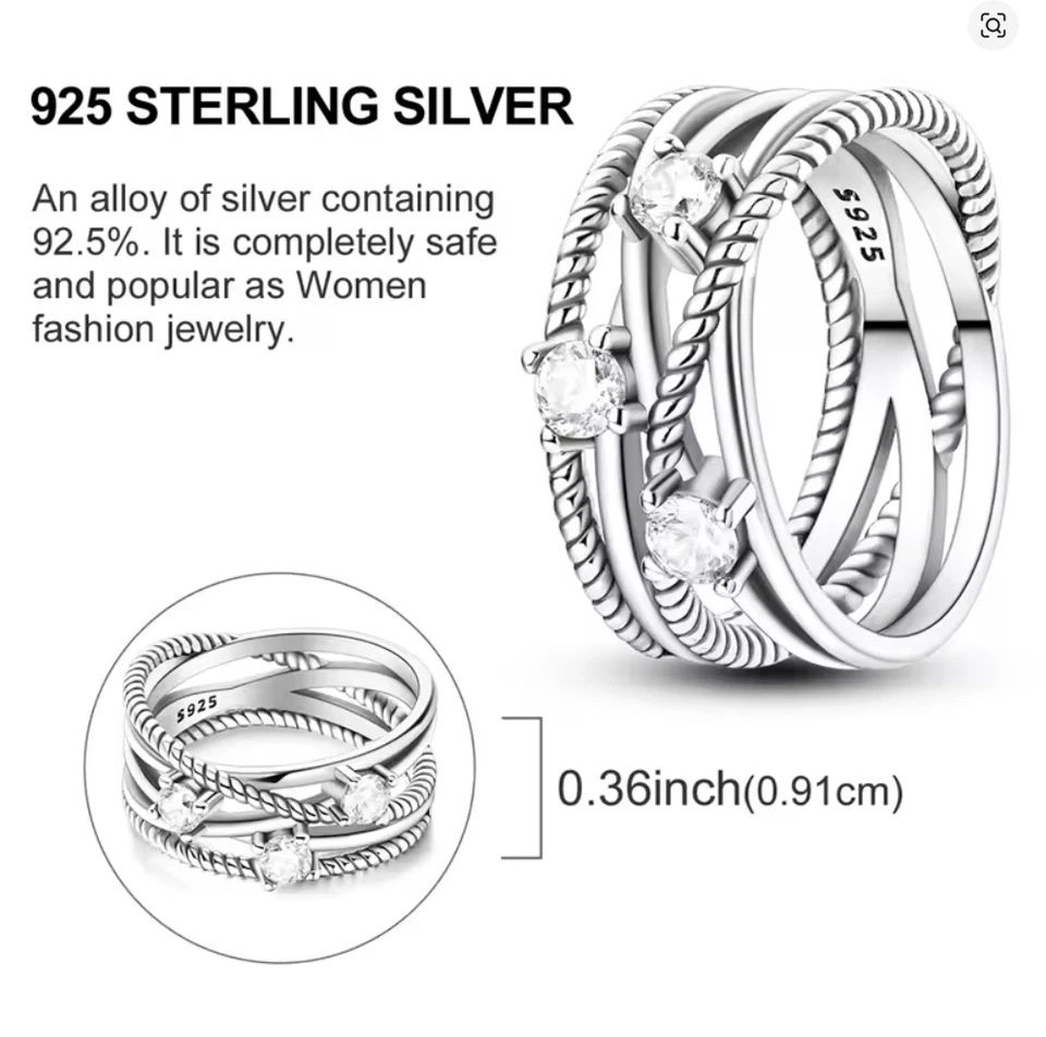 925 Silber Damen Ring Gr. 52-59 | Verschiedene Modelle | Geschenkidee | Frau | - Bild 2 von 4