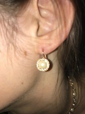 MARIANA SWAROVSKI CRYSTALS EARINGS ROSE GOLD PLATED W/ CLEARPEARL STONES NWTO