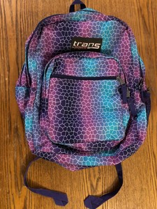 pink and blue jansport backpack