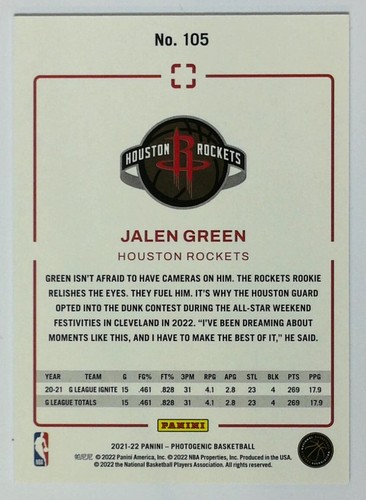Tarjetas de novato fotogénicas Panini 2021-22 - ELIGE TUS TARJETAS - Imagen 4 de 12