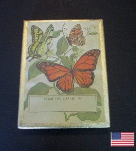 18 Vintage Bookplates Monarch Swallowtail Butterflies Gift Box