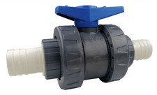 PVC Kugelhahn mit Schlauchtülle 38 mm Kugelventil Absperrhahn Absperrventil Pool