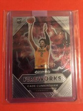 2021-22 Panini Prizm Basketball DP CADE CUNNINGHAM RC #1 FIREWORKS ROOKIE CARD