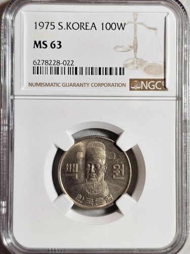 South Korea 100 Won 1975 NGC MS 63
