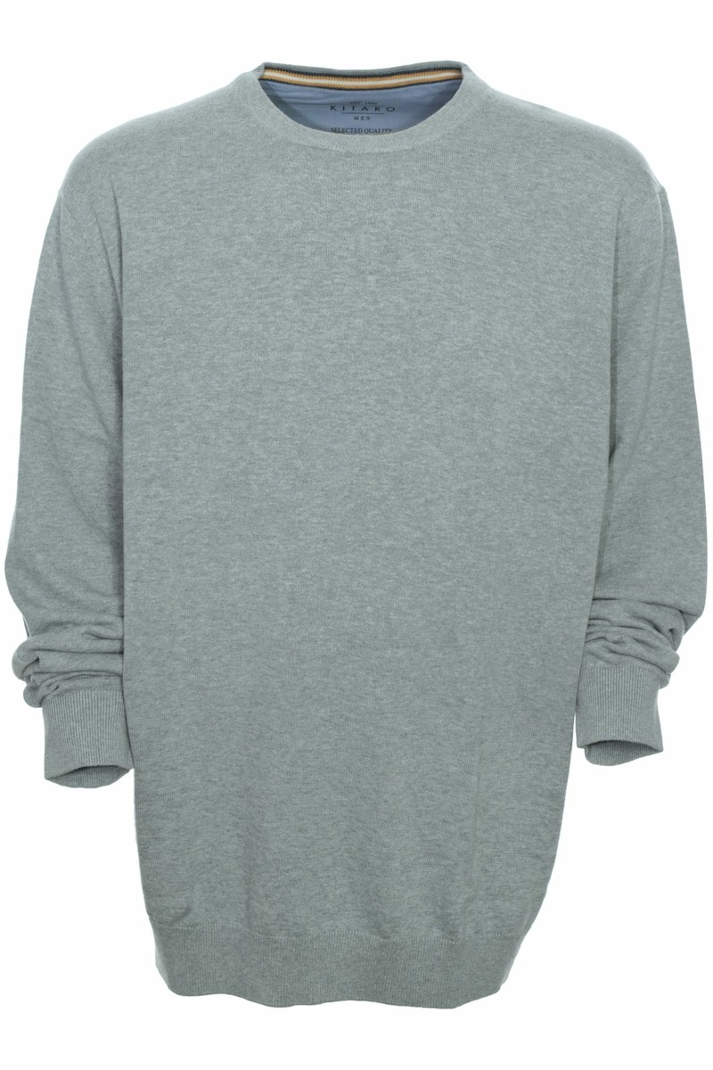 Kitaro Longsleeve Maglia Basic Uomo Manica Lunga Collo Rotondo Cotone - Foto 2