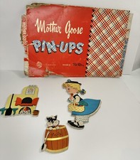 Mother Goose Patty Cake Patti 3 Pin-Ups Nursery Wall Hanging 1957 Vintage Decor