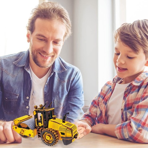ROKR Wooden Puzzle DIY Model Road Roller 3D Laser Cut Building Kit Kids Toys - Picture 11 of 11
