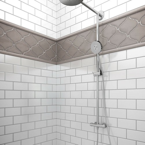 12 Pcs. Ceramic Pencil Liner Tiles Charcoal 6"X1" Domed Wall Trim Tile Bullnose - Picture 3 of 3