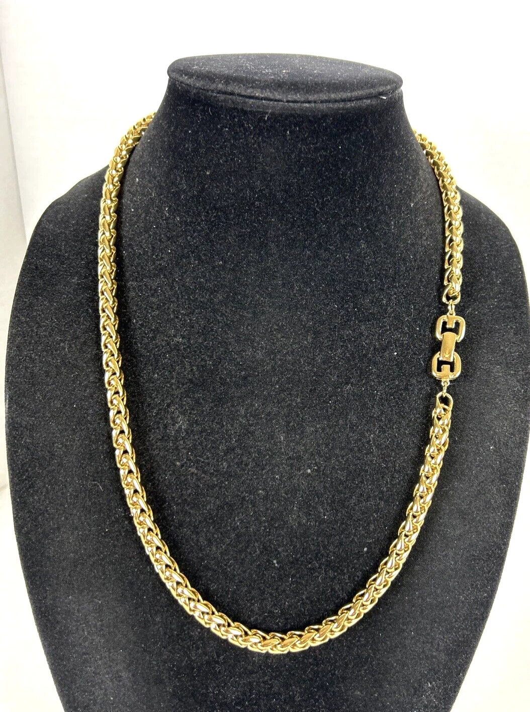 GIVENCHY Collana Vintage Catena Grano Tono Oro Non Firmata Chiusura G F Over 22"