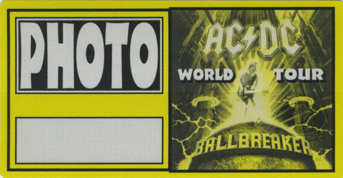 AC/DC 1996 BALLBREAKER TOUR Backstage Pass foto amarilla - Imagen 1 de 1