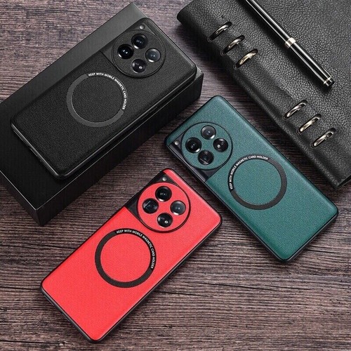 For OnePlus 12, Luxury Shockproof Hybrid Leather Soft Bumper Magnetic Case Cover - 第 2/18 張圖片