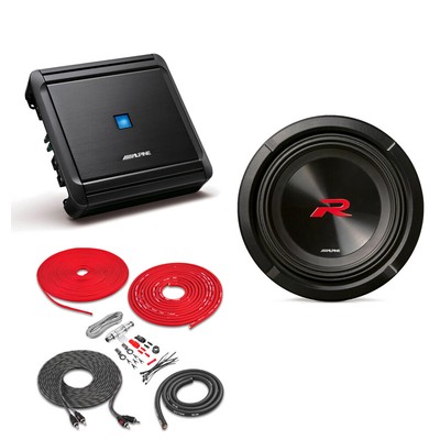 Alpine R2-W8D2 2nd Gen 1000W Peak 8'' Dual 2-Ohm Sub + Amplifier and Amp Kit