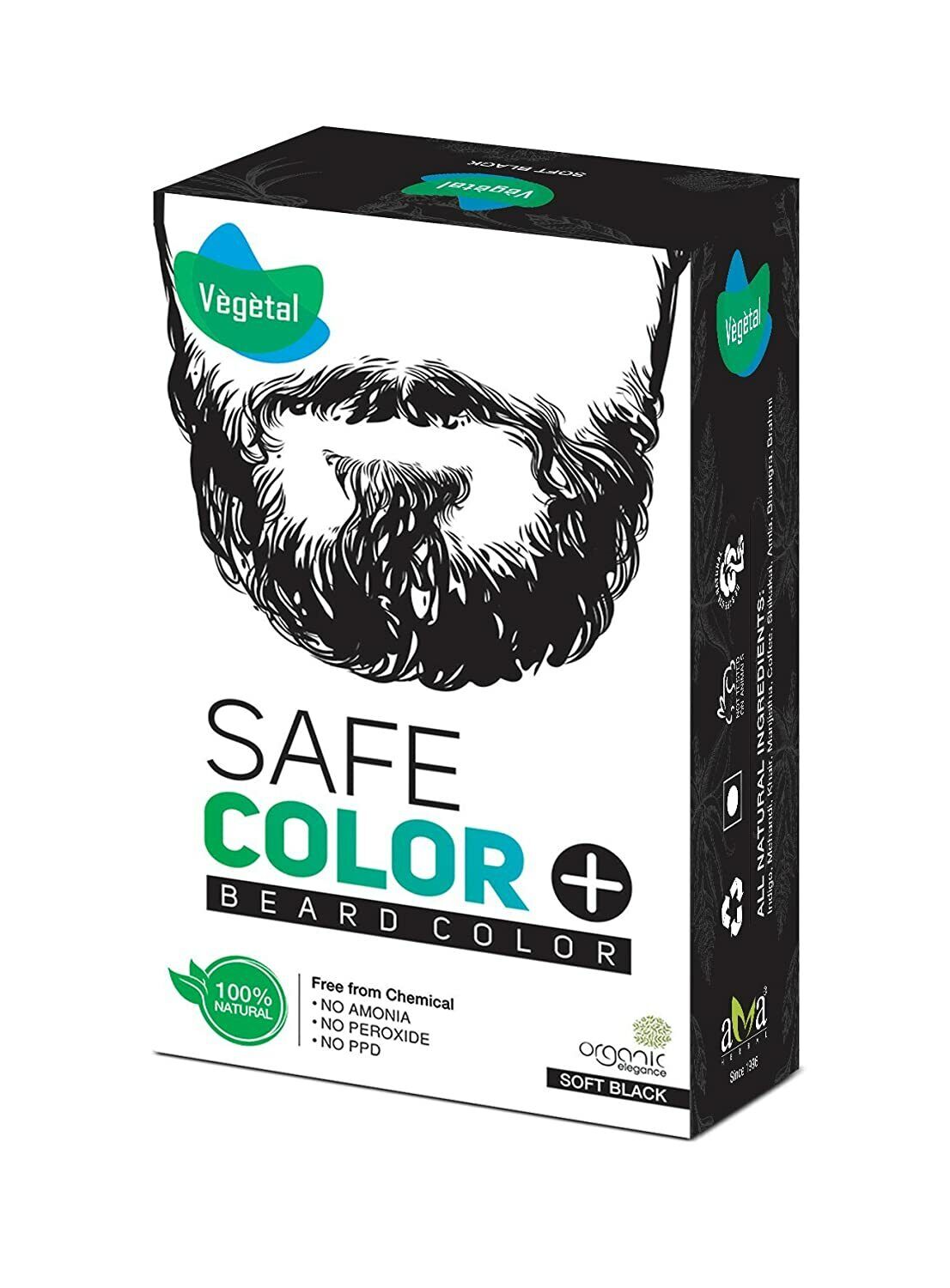 Vegetal Safe Color 100% Natural Organic Elegance Men's Beard Hair Color |  eBay