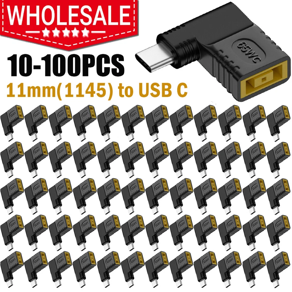 Lote Adaptador Cargador de Alimentación USB C Tipo C a PD Convertidor Cuadrado Para Laptop Lenovo Foto 3 de 4