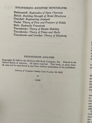 Engineering Analysis, A Survey of Numerical Procedures by Crandall, 1956 Ed HC - Picture 12 of 14
