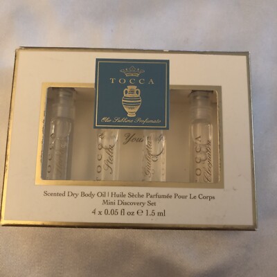 TOCCA Scented Dry Body Oil 4PC Mini Discovery Set 1.5ml Each NIB