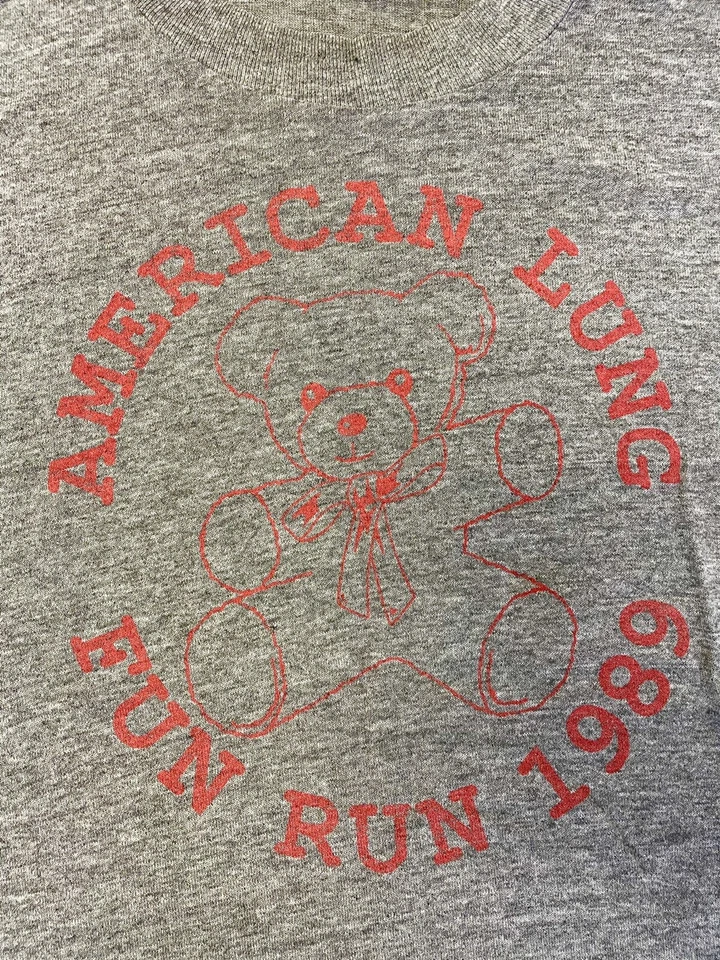 Camiseta De Colección Jerzees 1989 American FuN LUNG RUN Tri Mezcla Puntada Única Rayón EE. UU. Foto 3 de 3