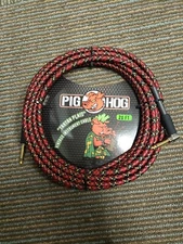 Pig Hog 20' Guitar Cord Instrument Cable Right Angle Tartan Plaid