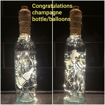 1x Leuchtweinflasche eingestellt. Glückwunsch, Champagner Luftballons Design