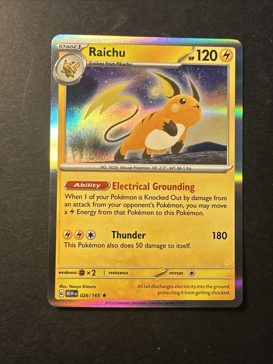 2023 Pokémon 151 Raichu 26 /165 English TCG Holographic Holo