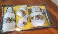 Vtg USA Gemco Ware Serving Ware Salt, Pepper, Sugar Shaker and Creamer New