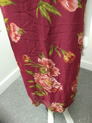 Vintage Womens Mary McFadden Plus 16 Red Floral Shift Dress cottagecore Spring - Picture 5 of 6