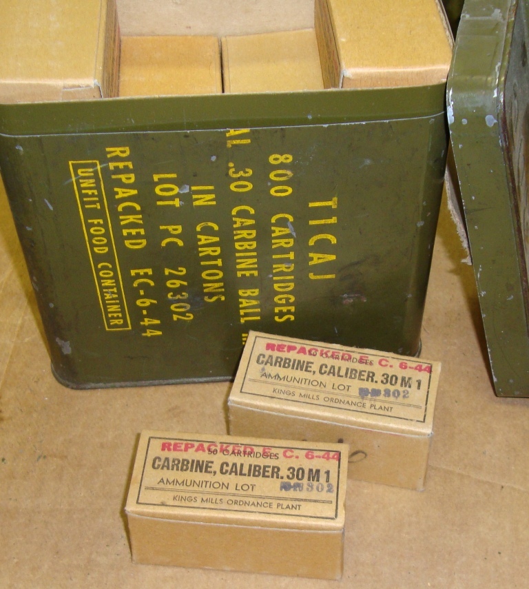 ミリタリー調のBOX M1 CARBINE WWII NEW REPLICA 50 ROUND AMMO BOX- SET 
