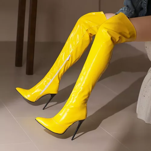 Women Zip Thigh High Over Knee Boots Pointy Toe Stiletto High Heels Party Shoes - Picture 21 of 31