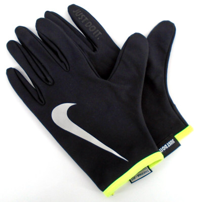 Nike Lightweight Gloves Men's Large Rival Running Touch Screen Black/Volt/Silver
