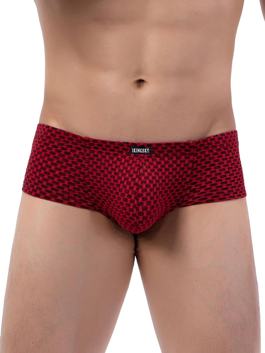 IKINGSKY Men'S Sexy Cheeky Boxer Briefs Mini Cheek Thong Underwear