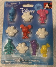 Mickey Mouse  Friends eraser set 10 pc , Brand New 