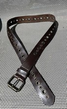 Vintage Hipwear Canada Thick Leather Adjustable Rivet Belt Unisex Size L To 35  