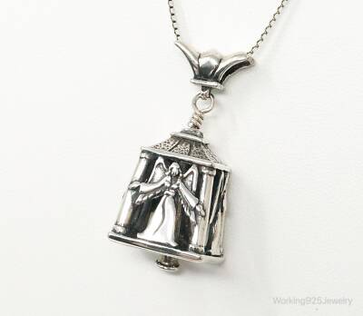 Four Sided Angel Bell Sterling Silver Necklace | eBay