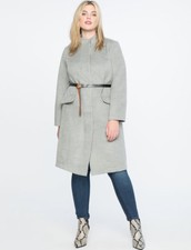 Eloquii Gray Belted Easy Car Coat, Nwt, 14/16 14 16