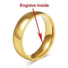 Men Women Stainless Steel Wedding Ring Personalized Free Custom ID Day Engraving