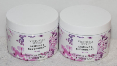 2 Sealed Victoria's Secret Jasmine & Elderberry Bliss Exfoliating Body Scrub Lot