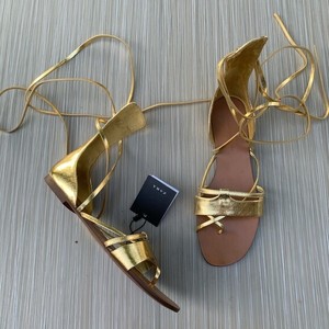zara gold sandals flat