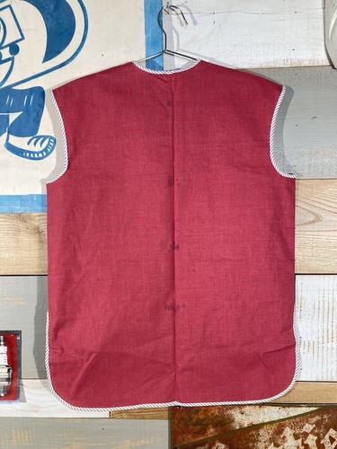 Vintage 60s 70s DEADSTOCK Kitchen Smock Button Apron Baking Wear NOS w/Defects M - Picture 7 of 11