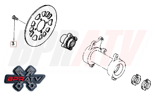 Pernos de rotor de freno trasero Yamaha YFZ450 YFZ 450 BPRATV Talon Titanium 90109-08789 Foto 4 de 4