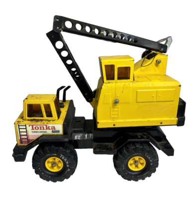 Vintage 1980's Tonka Pressed Steel Turbo Diesel Crane Truck XMB